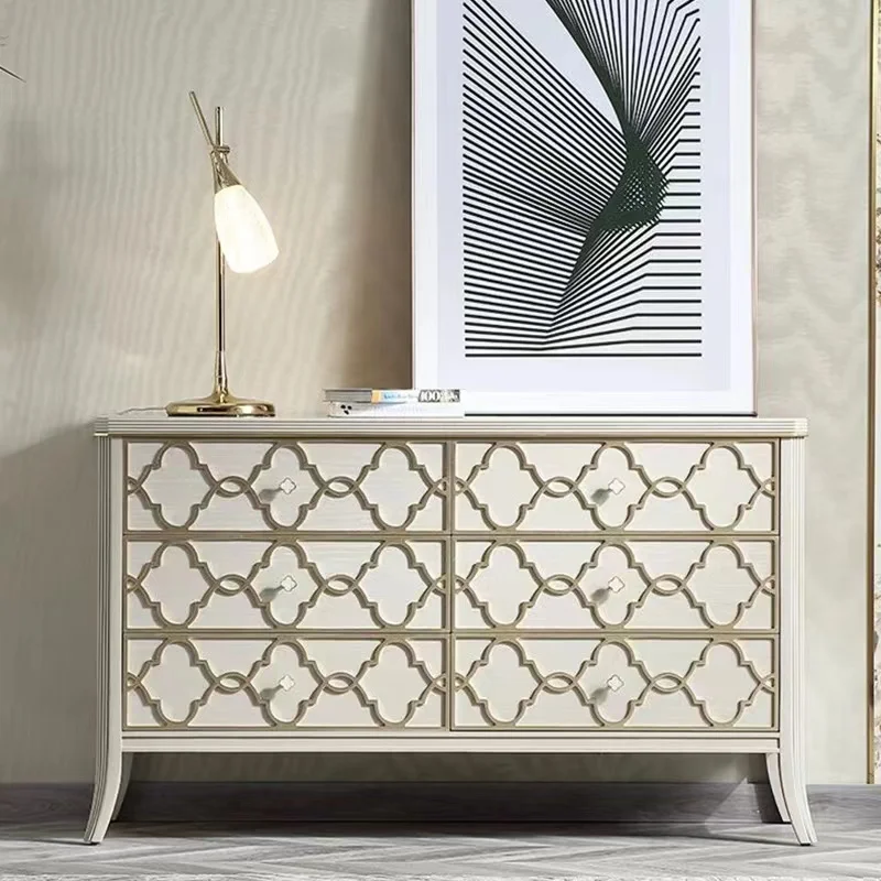 Italian light luxury sideboard modern minimalist living room, dining room side cabinet, solid wood decorative cabinet
