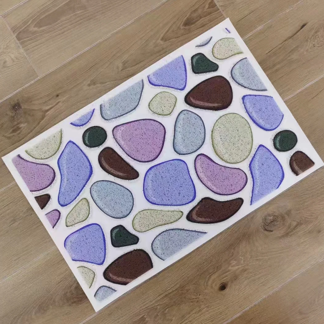 PVC coil Mat Home Pebbles Non-Slip Machine-Washable door mat PVC Loofah Bathtub Mat