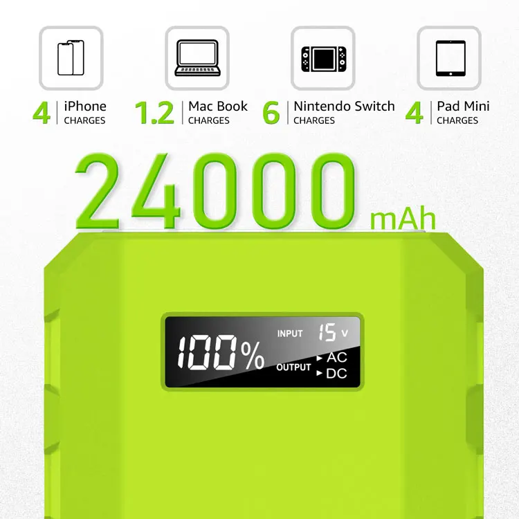 ROHS FCC High Capacity DC Input 3 USB Output 24000mAh Power Bank Mobile Phone Charger 50000 mah Powerbank for mobile phone