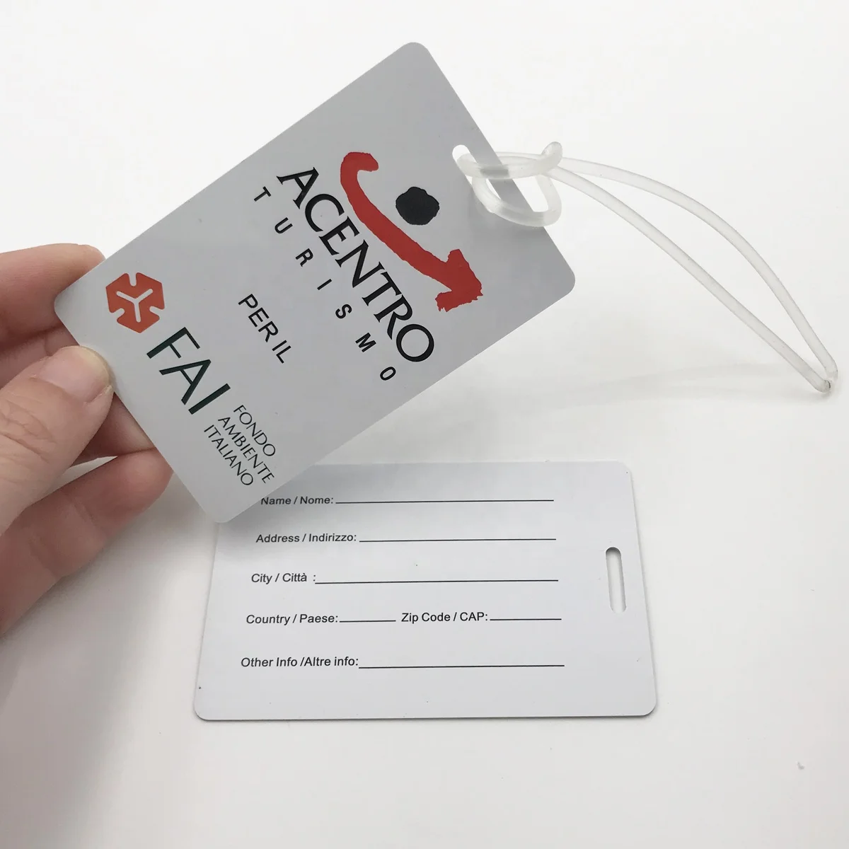 Customized Logo Bulk PVC Luggage Tag Leather Black Buckle Travel Accessories