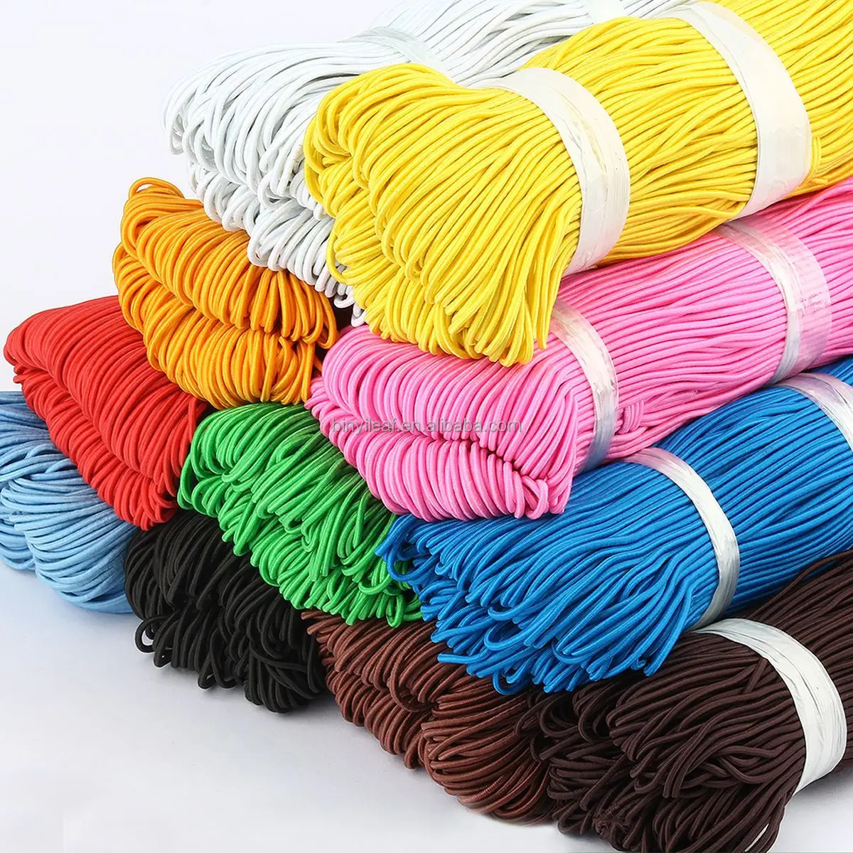 In Stock 332 Colors Wholesale 2MM 2.5MM 3MM Polyester Bungee Elastic Cord Solid Colorful Braided Round Elastic Rope For Pants