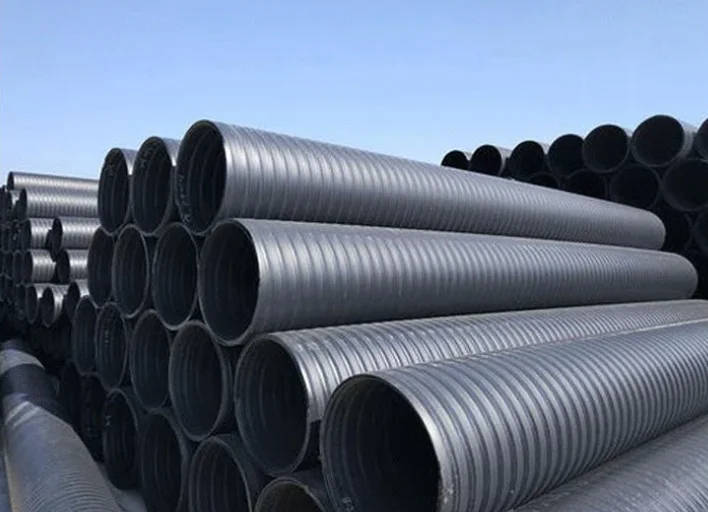 HDPE двойная плоская стенка полая обмоточная труба пластиковая черная Усиленная стальная полоса большого диаметра