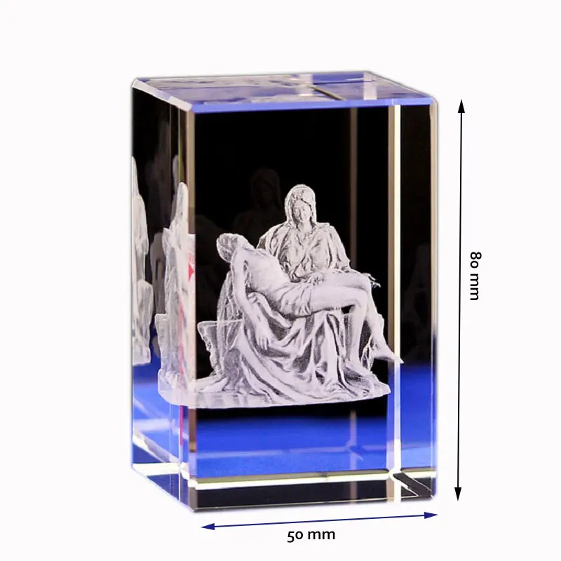 High Quality K9 Crystal Items 3d Laser Crystal Cube Religious Craft