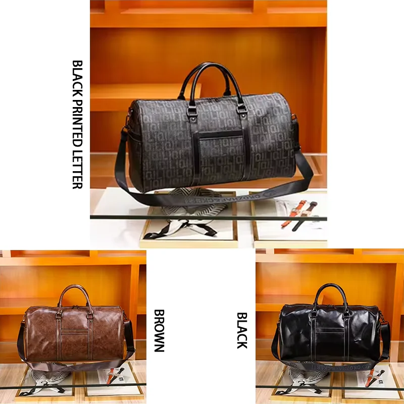 New Arrival Custom Logo Luxury Black Designer Duffel Bag leather bags men Weekender sports Overnight luggage Travel Bag