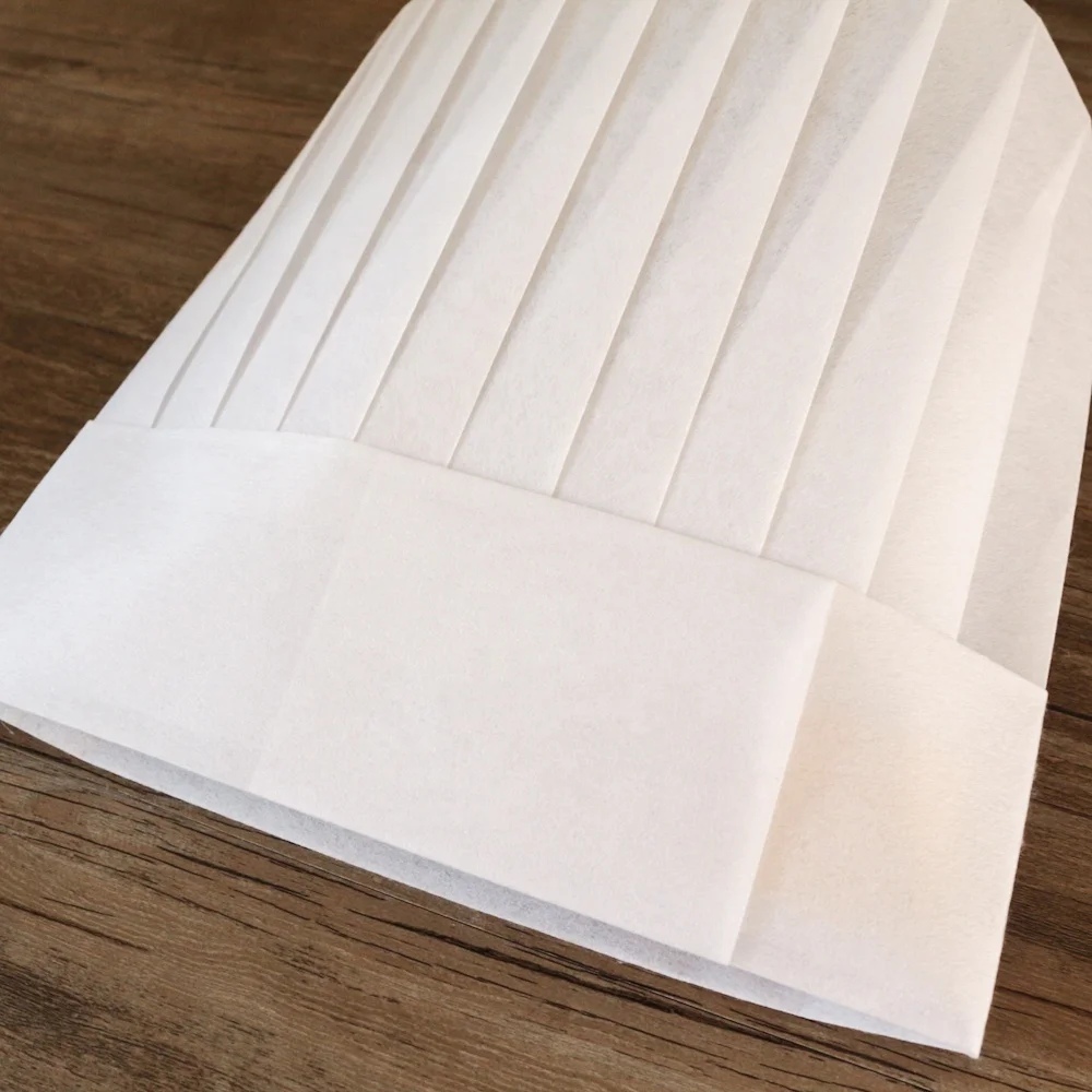 Cheap price disposable non woven round top chef hat restaurant supplies cook hat