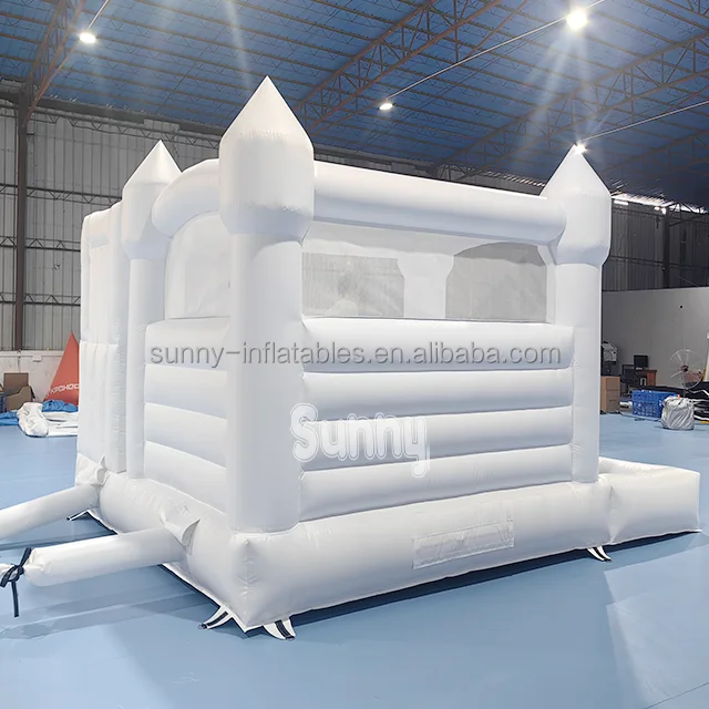 wedding Bouncer Jumper Inflatable Moon Jumping Bounce House White Bouncy Castle with slide and ball pit White Bounce House
