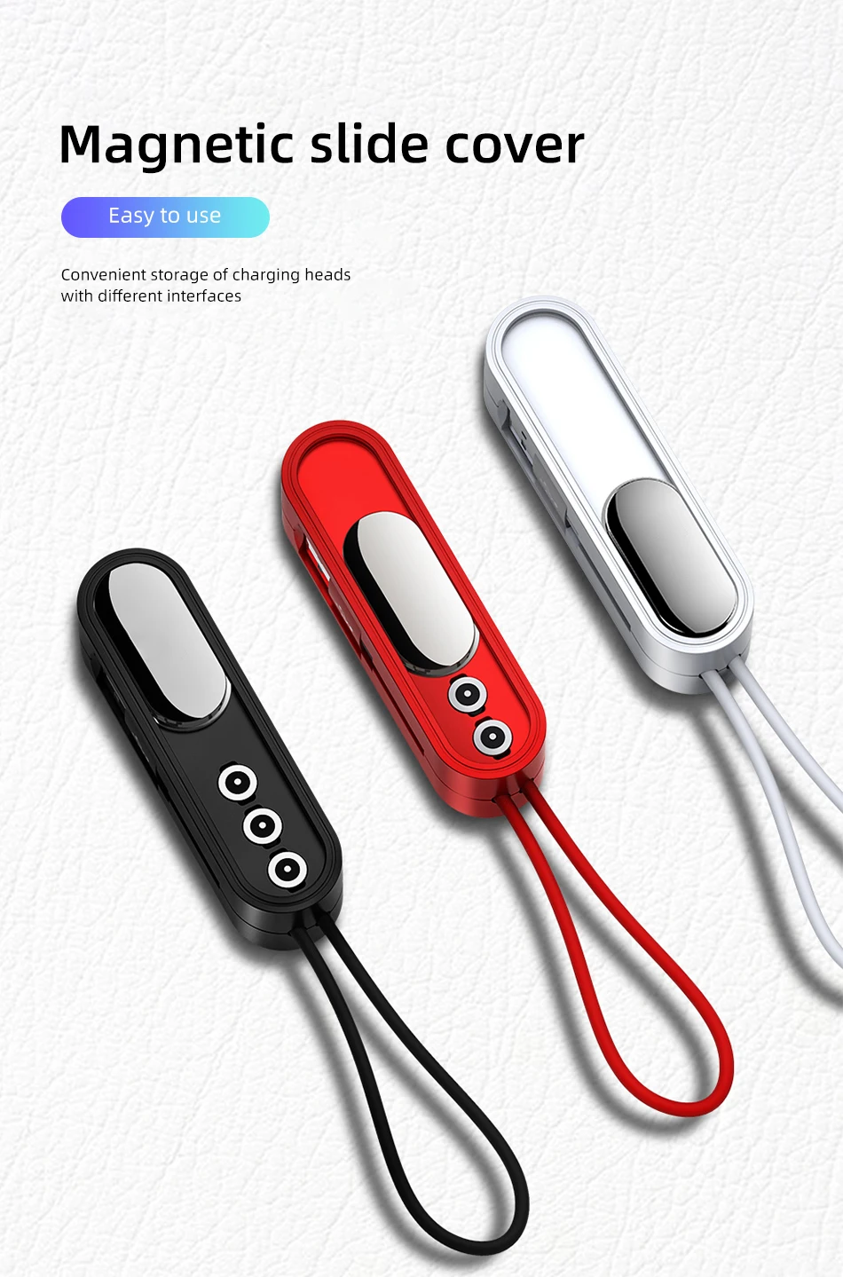  Мини-брелок 3 в 1 Магнитный Micro USB зарядный кабель для iPhone Android Type