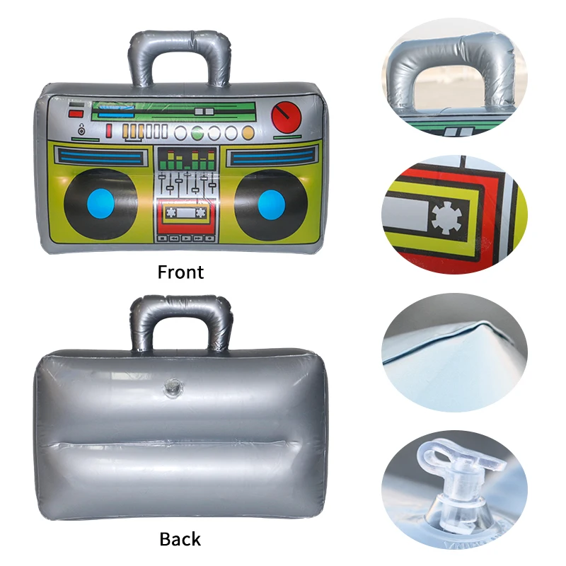 Inflatable Retro Radio Boombox Unisex 80s 90s Party Decorations Distinct Adornment Inflatable Toys