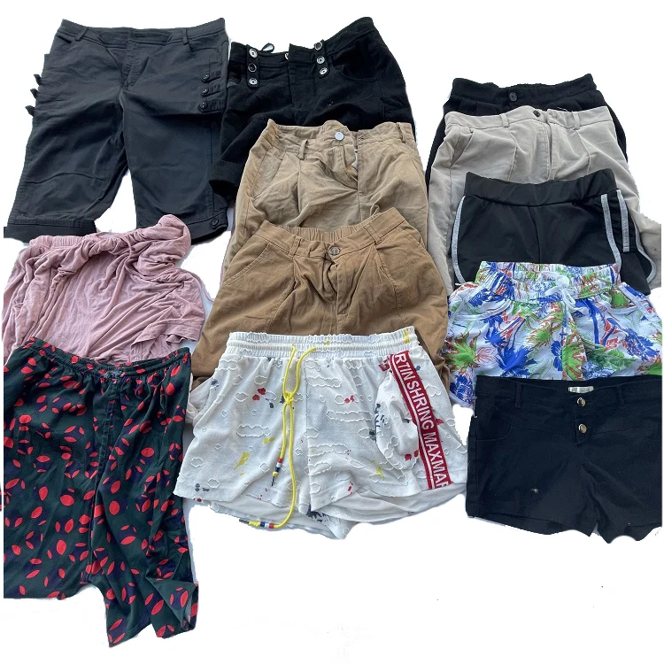 Wholesale Ladies sexy cotton zipper shorts used clothes bale 45kg second hand clothes bulk