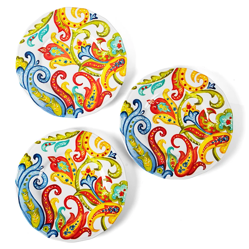 Круглая тарелка из меламина для вечеринки