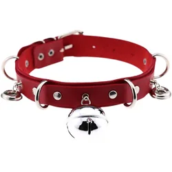 Cosplay Collars New Leather Bell Collars Role Play Exaggerated Personality Neckwear