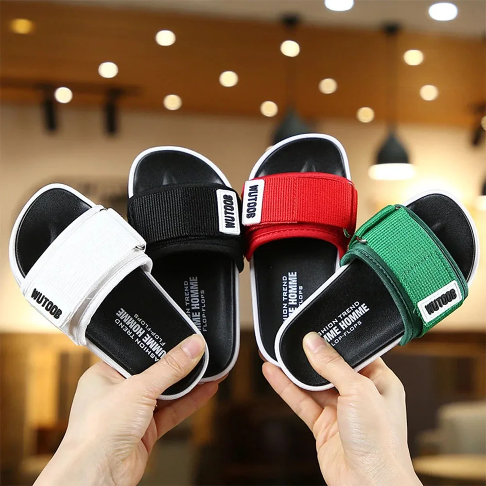 
New Fashion Children Boy Flat Shoes Kids Slides Slippers For Beach 