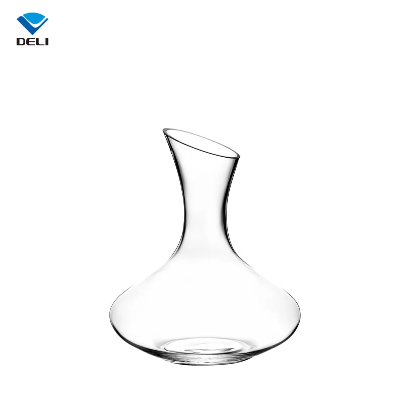 Home Glassware DELI 1000ml 33.82oz Unique Luxury Clear Crystal Glass Wine Decanter for Bar