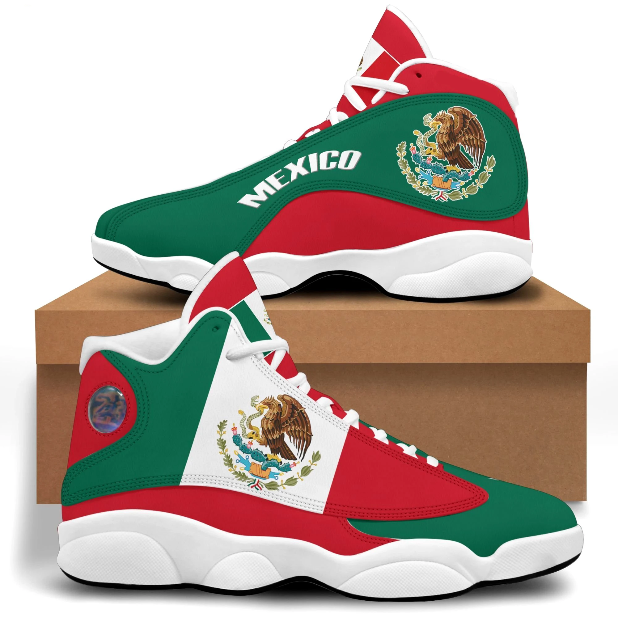 Wholesale mexico flag name Print Design Sneakers Fashion Basketball Shoes Breathable design nation flag Casual Shoe