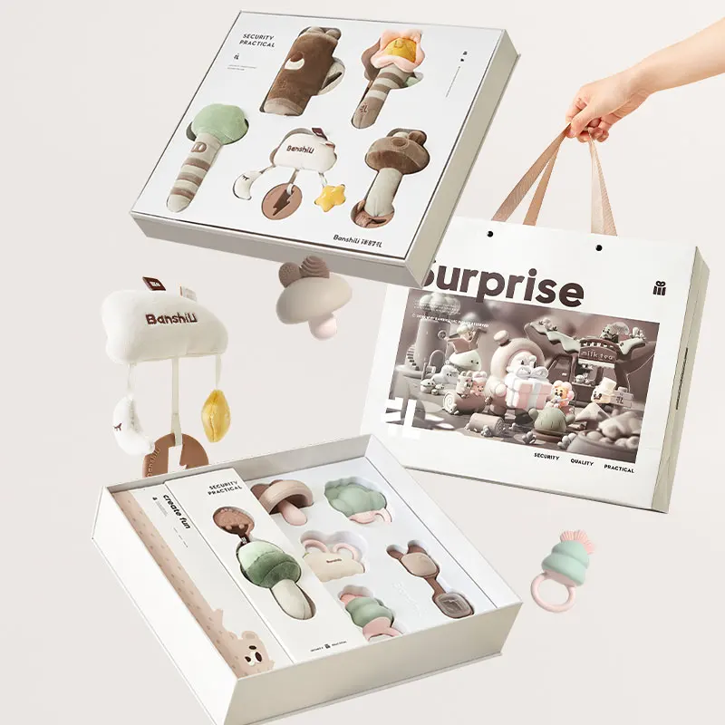 New Design Baby Gift Toys Set Cloud Shape Infant Soothe Baby Soft Plush Teething Doll Newborn Comforting Pacify Baby Mobile Toy