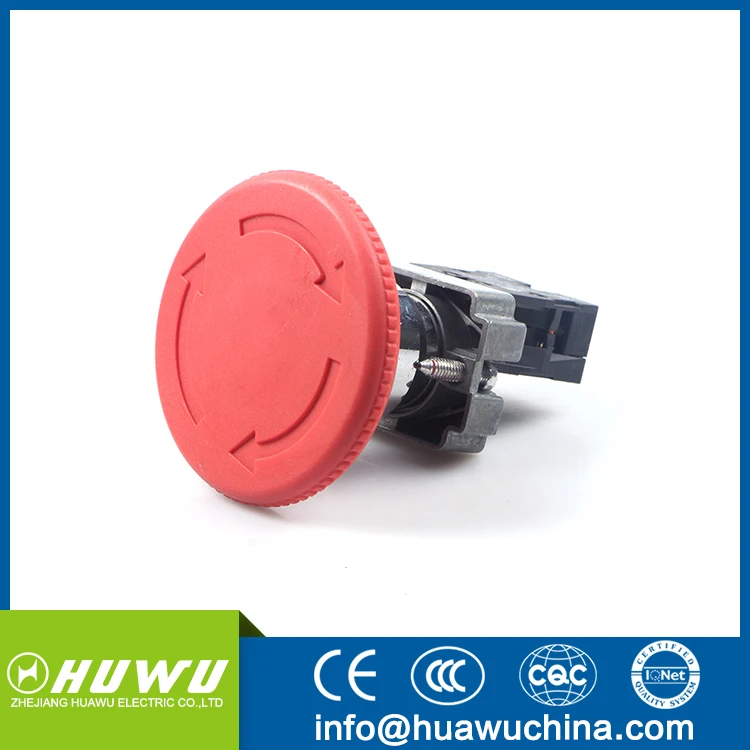 HUAWU XB2-Bs642 60mm mushroom head turn to release red emergency stop push button switch