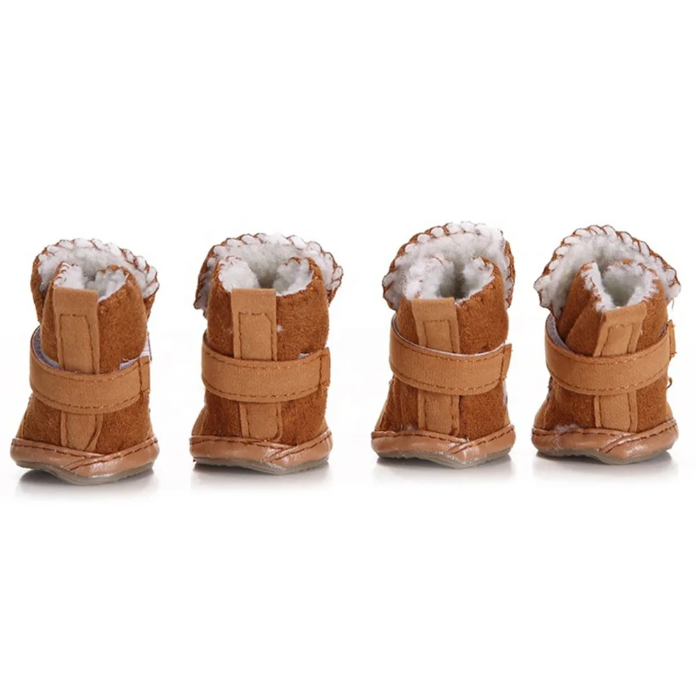 Winter Warm Suede Lamb Velvet Antiskid Dog Winter Boots Shoes