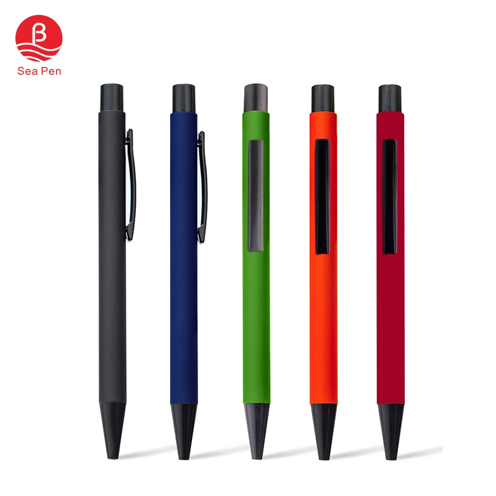 Seapen factory press spray glue metal ball pen write smoothly ample supply of goods advertising gift ballpoint pen custom logo