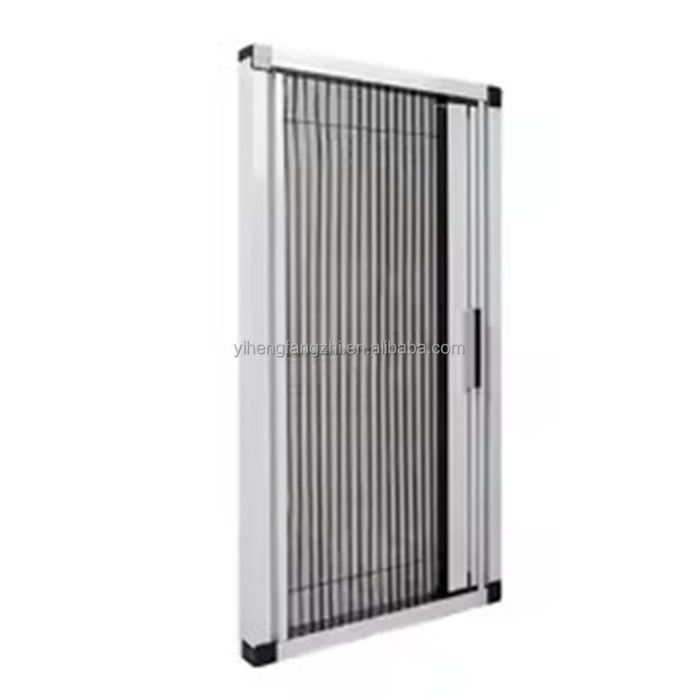 Trackless Folding Screen Mesh Retractable Trackless Screen Door Pleated Anti Mosquito Dust Screen Door