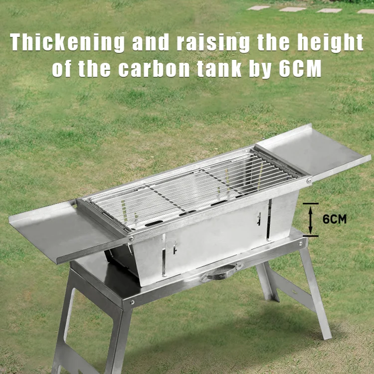 Commercial Quality Portable Charcoal Grills Multiple Size Hibachi BBQ Lamb Skewer Folded Camping Barbecue Grill for Picnic