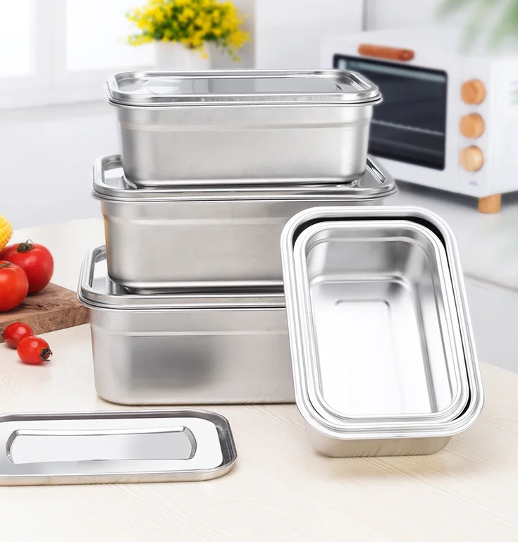 Большой контейнер для хранения овощей из нержавеющей стали, 10 л, 7,3 л, 5,3 л, 3,5 л