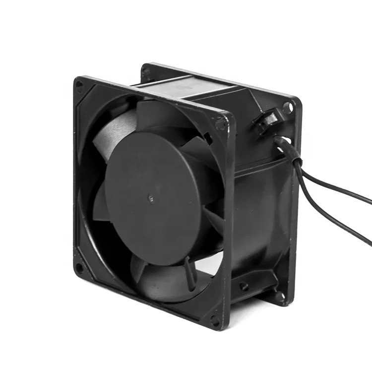 Factory price plastic 8038AC ball bearing axial cooling fan black Axial flow fan