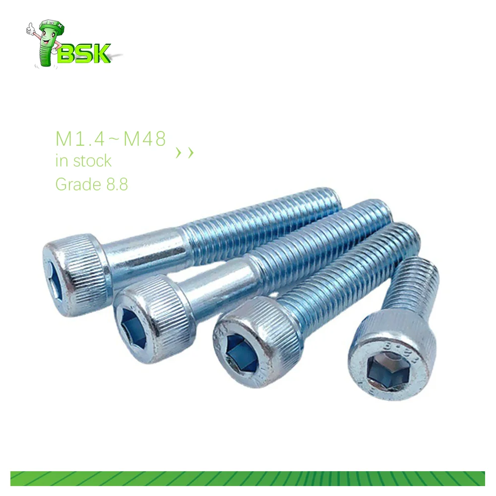 DIN 912  M2 M3 M4 M5 M6 M8 M10 M12 M14 M16 M18 M20 M22 M24 Grade 8.8 Zinc plated socket head cup screws