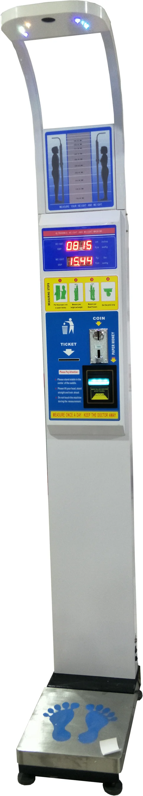 Digital Ultrasonic Height And Weight BMI Blood Pressure Body Composition Analysis measuring machine