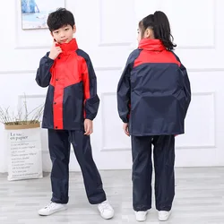 Streetwear athletic kids pu raincoat long reflective rain jacket and pants men 100% waterproof reflective rain coat for women