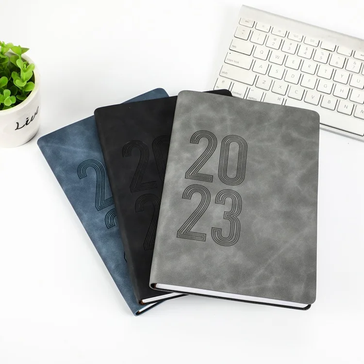 English 2023 Spanish schedule book 365 days soft leather journal notebook diaries and organizers journal a5 planner