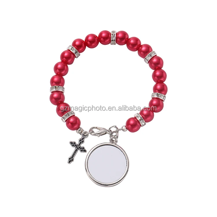 Custom Photo Rosary Bead Bracelet Sublimation Rosary Bracelet