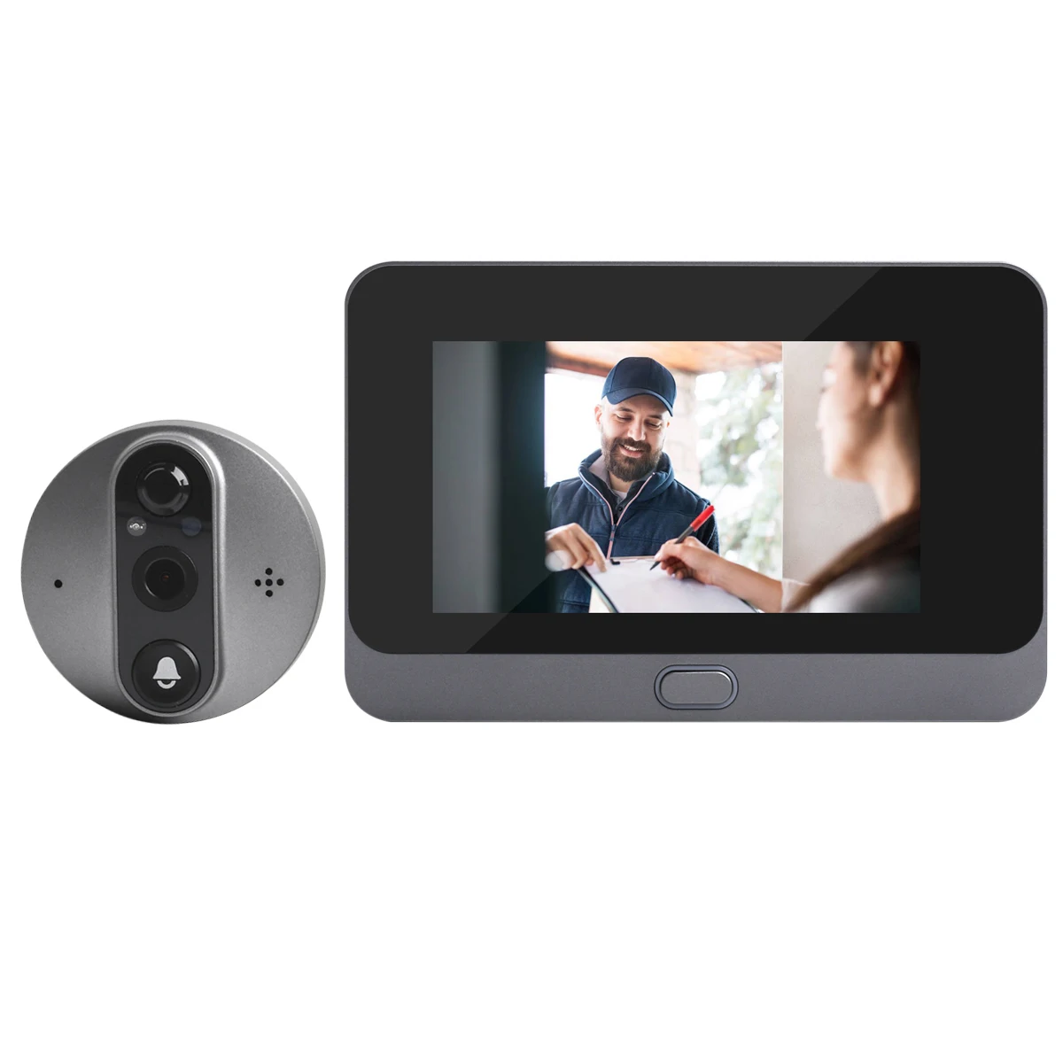 Wifi Tuya Door Peephole Blink Video Doorbell Mini Camera Black