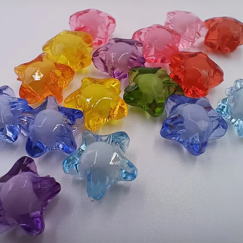 Hot Sale Acrylic Children Puzzle Toy Craft Accessories 12mm Star Shape Clear Decoration Bracelets Necklaces Bead Inside Bead