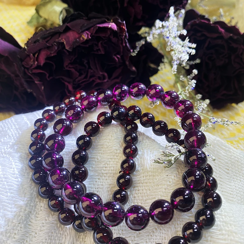 wholesale crystal beads Gemstone bracelet purple Garnet Type crystal bracelet crystal crafts For gift