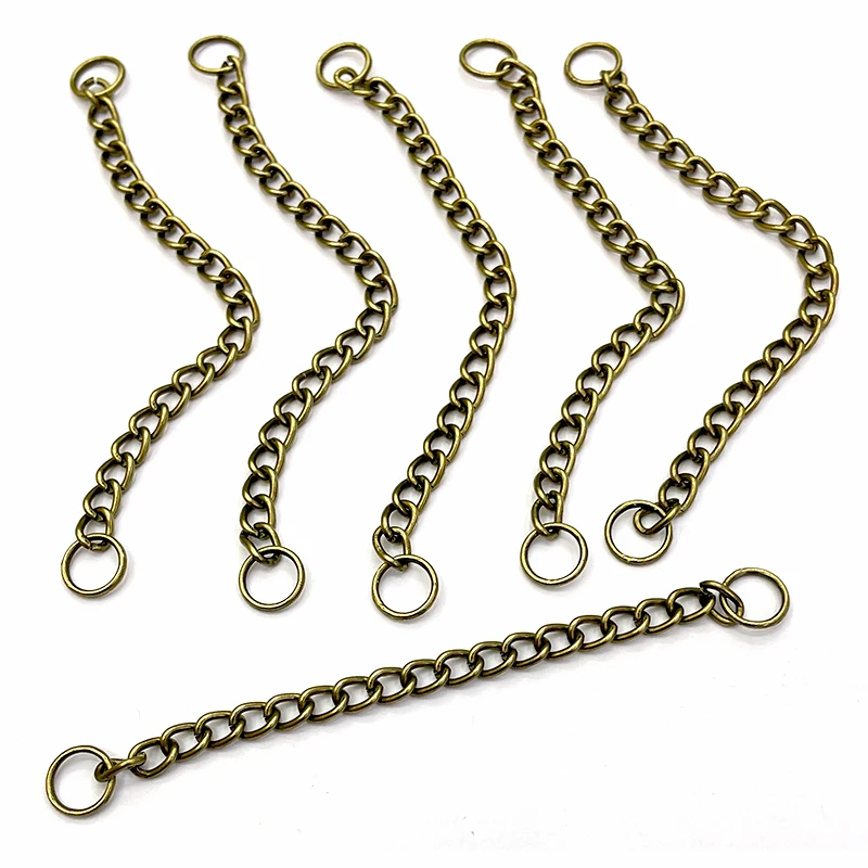 Bronze Metal Button Chain Total Length 9.5 CM Clothing Decoration Tagging Rope Luggage Chain Buckle Accessories
