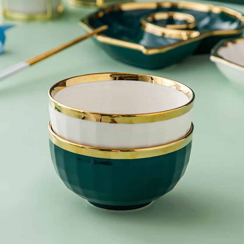 Modern Luxury Golden Edge Conch Shaped Dinner Plate Ceramic Dinner Plate Creative Tableware