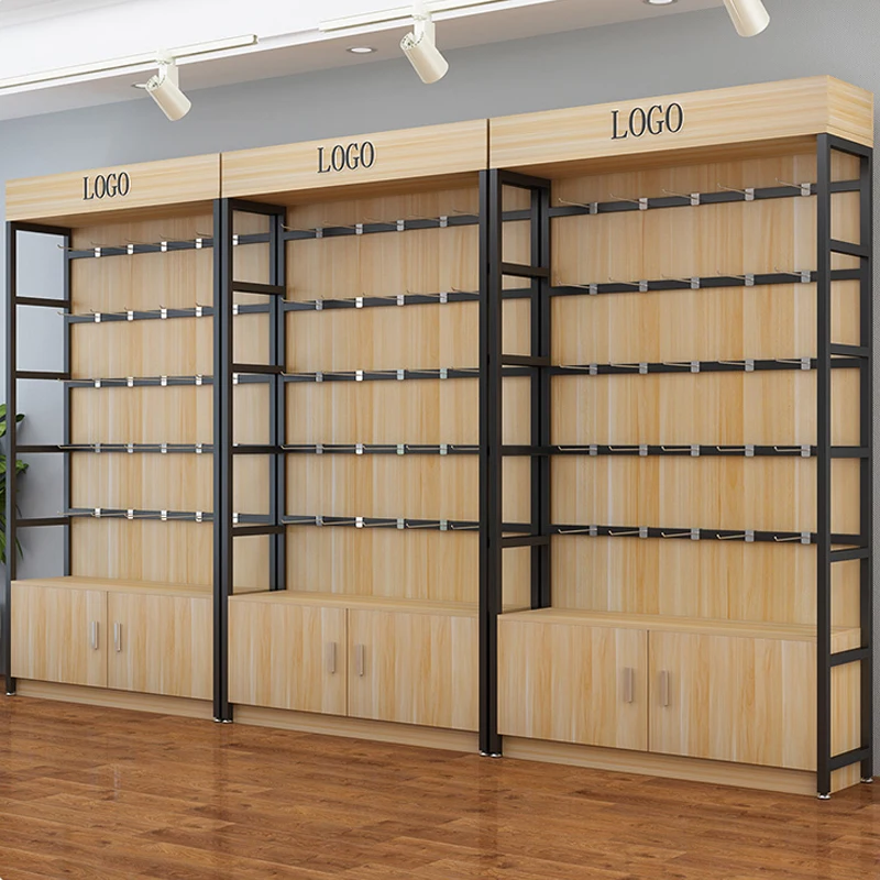 KEWAY Custom Gondola Shelving Wood Display Rack For Retail Store
