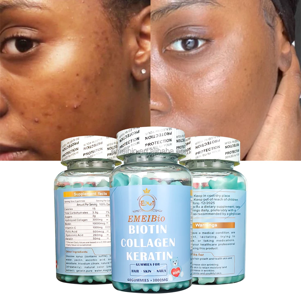 Best Sale Hair Growth Nail Care 3000Mg Biotin Collagen Gummy Keratin Support Beauty Health Repair Skin Gummies