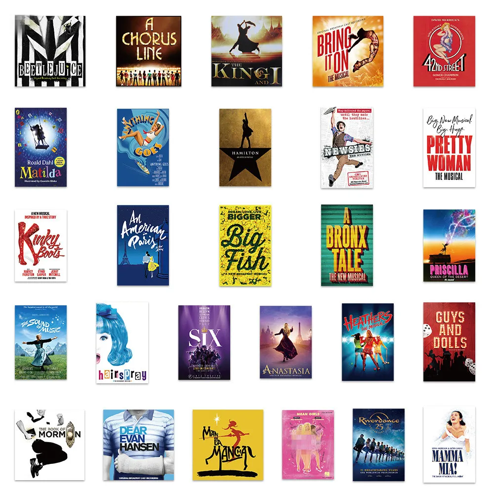 50PCS Popular music drama album cover musical aesthetic picture music poster