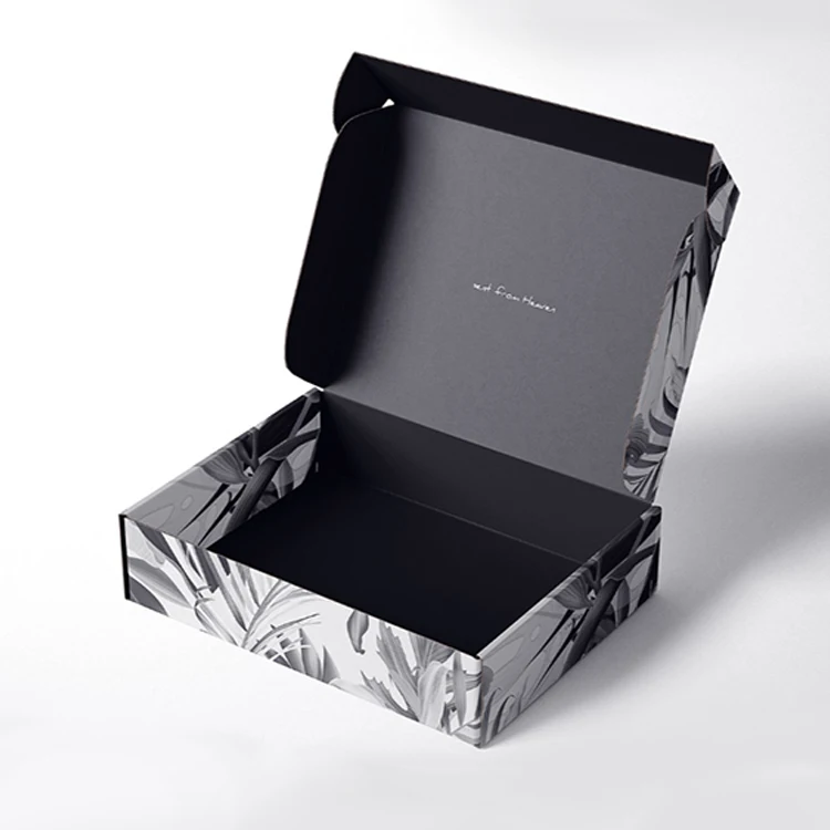 Packaging Shipping Kraft Black Carton Paper Box with Logo Customized Cardboard Corrugated Pink Mailer Clothing Paper Box