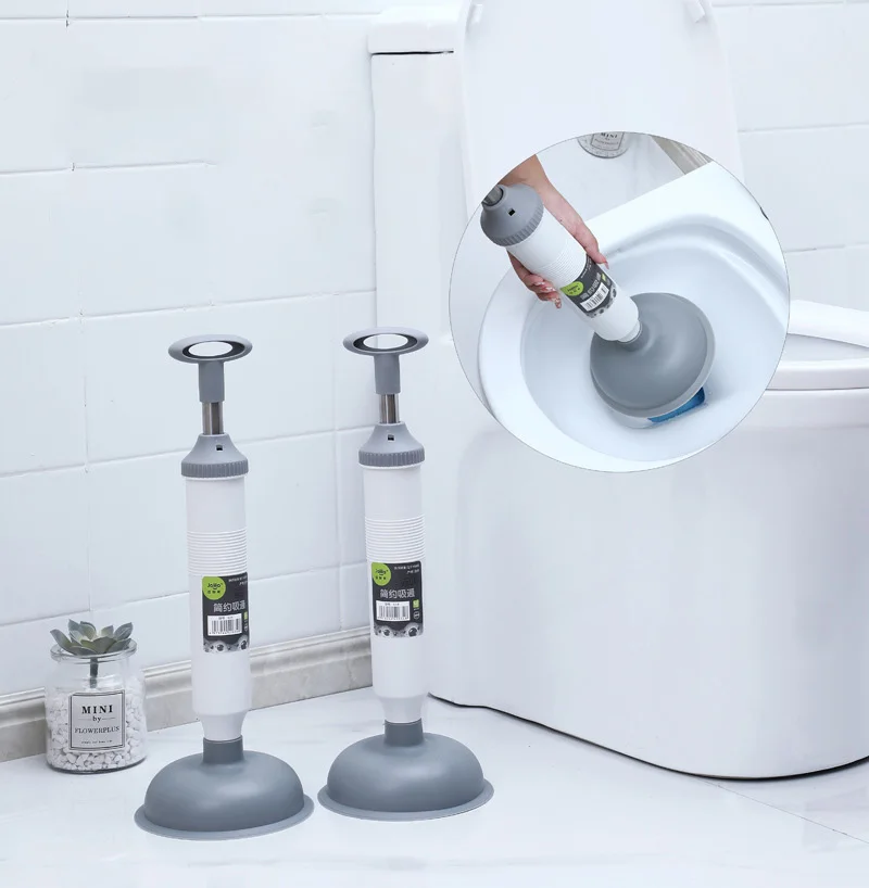 Long Handle Toilet Plunger with Holder Toilet Plunger Drain Unblock Bathroom Cleaning Air Plunger