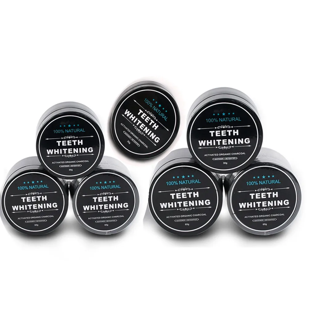 hotsale safty simple convenient efficacious expeditious 30g Black Powder Teeth Whitening Box for hot sale