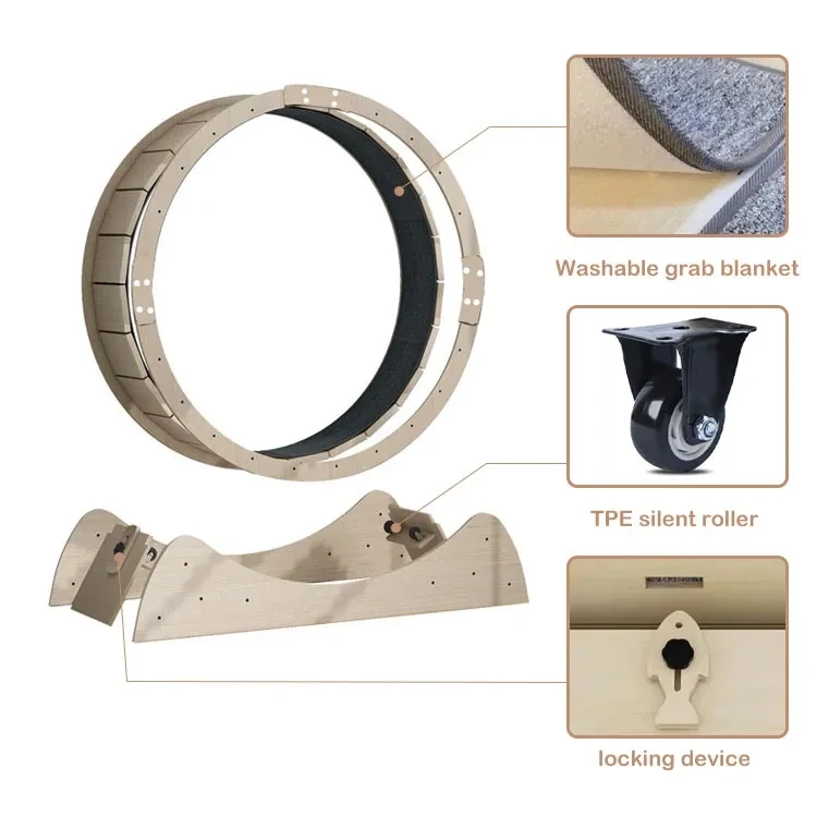 Cat Fun Treadmill Interactive Wooden Pet Tread Exercise Running Wheel Cat Pet Dog Fun Treadmill