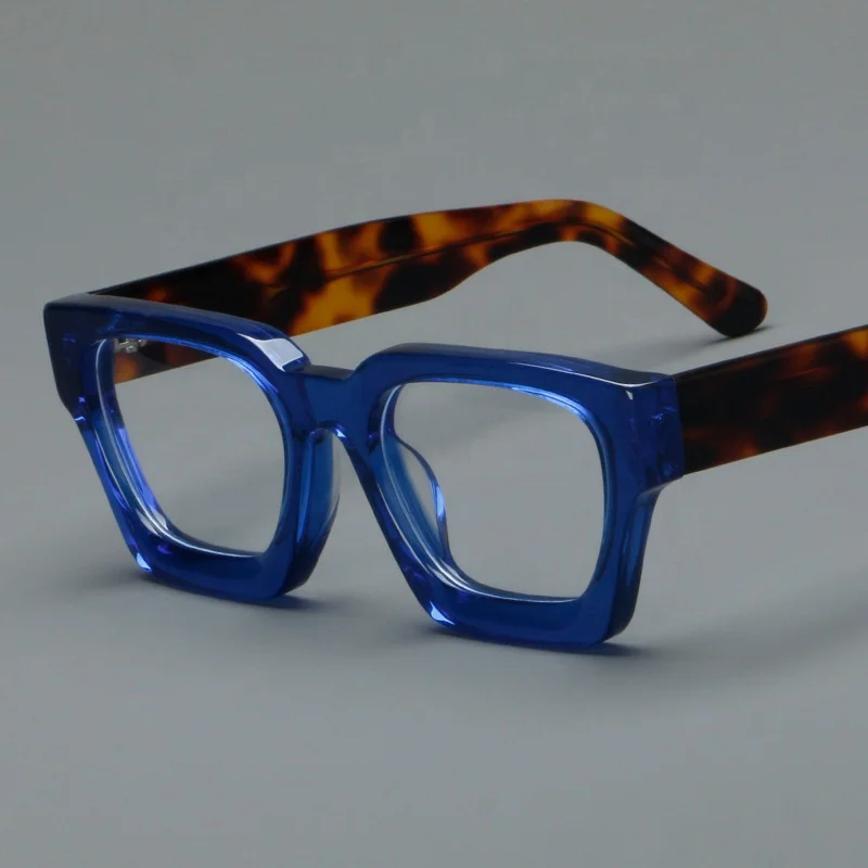 A1439 High Quality Fashion Vintage Acetate Square Eyeglasses Frames For Women 2024