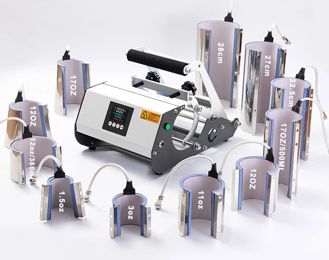 Topjlh HOT SALE Wholesale 11 in 1 Heat press machine 11oz 15oz 20oz 30oz tumbler mug combo sublimation for customized printing