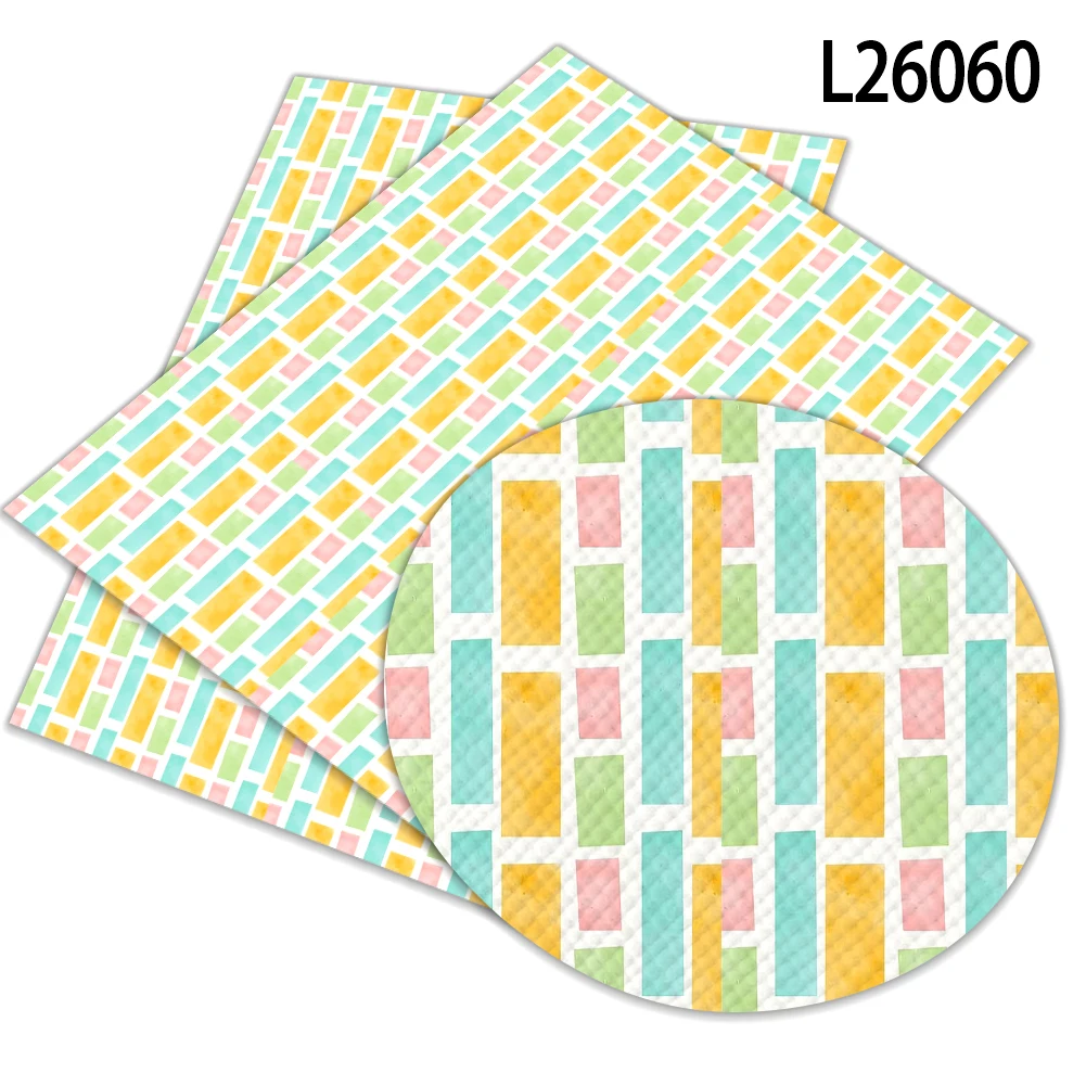 Color plaid Faux Leather Customized 30*136cm Piece Rainbow for mini bag Faux Leather