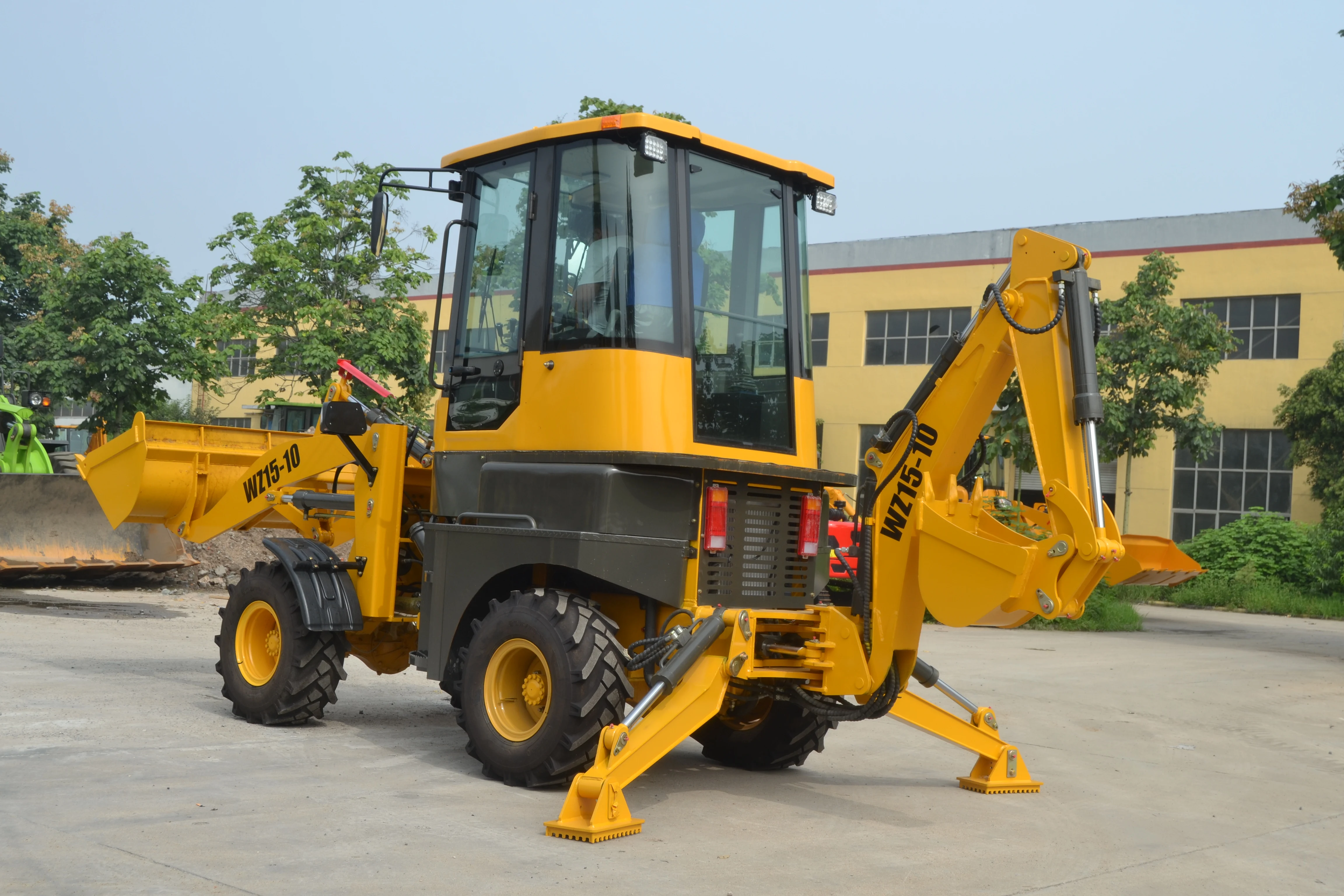 Wz15-10 4wd backhoe loader excavator mini tractor with loader and excavator hydraulic breaker excavator backhoe loader