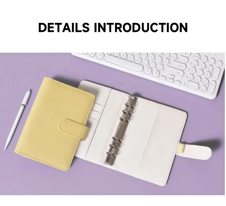 wholesale customized planner diary notebooks a5 a6 a7 ring binder budget pu leather binder clip notebook