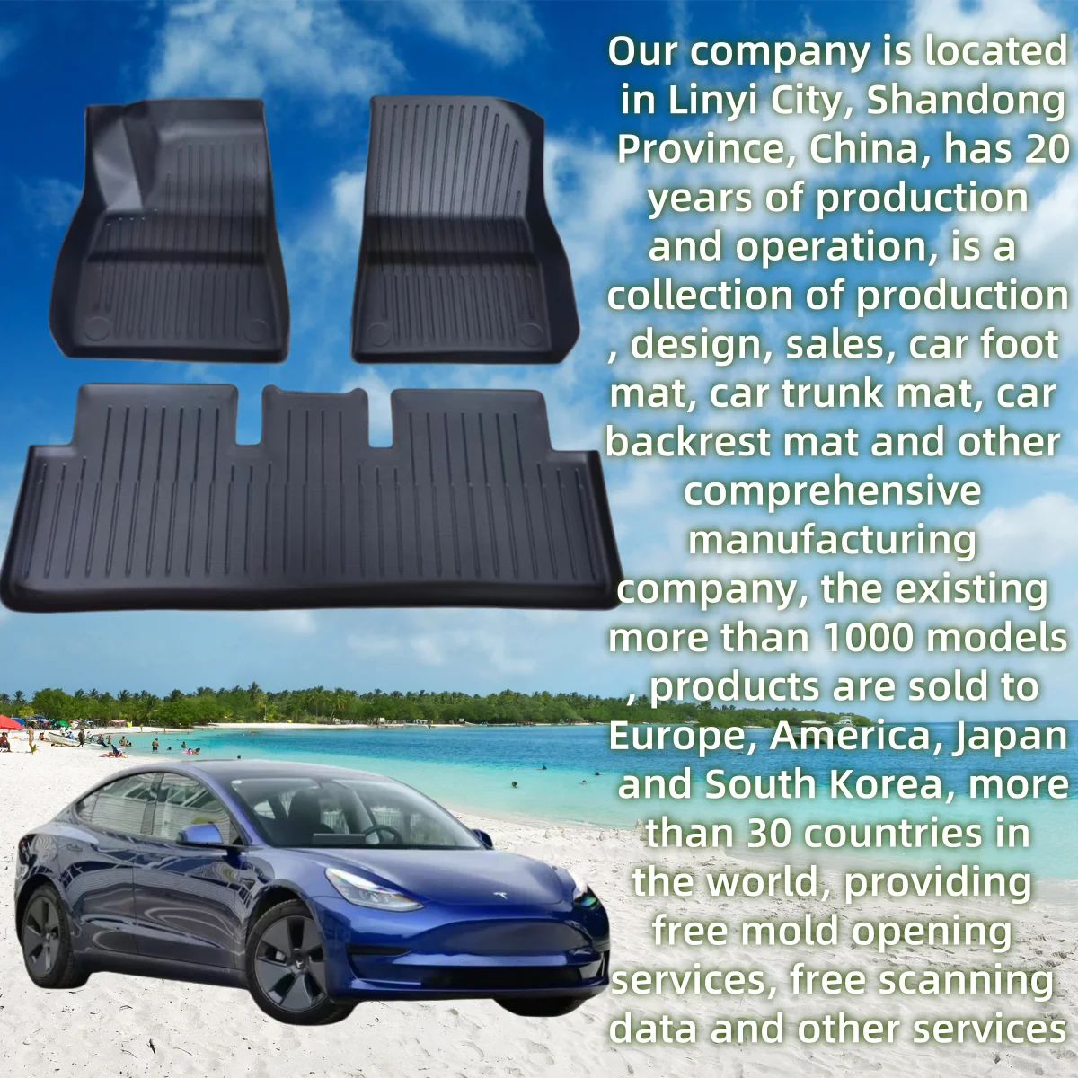 2024 Custom Fit For Tesla Interior Accessories Car Mats Car Foot Mat For Tesla Model 3 All Weather 3D TPE Car Floor Mats