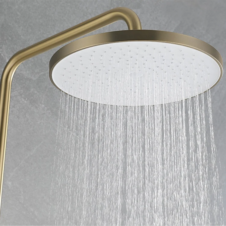 rain shower system set 2 function stainless steel 304 ss bathroom column 2 way mixer brushed gold 10 inch shower head large